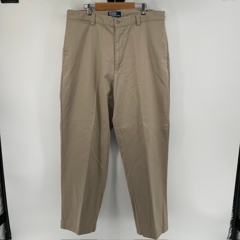 Polo Ralph Lauren Philip Pant Mens 36x30 (fits 34x29) Chino Flat Front TanPreppy